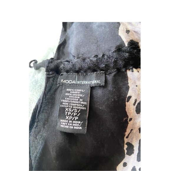 Moda International Y2K Halter Boho Print Dress Black Size XS Festival Fairy Goth - Picture 3 of 12